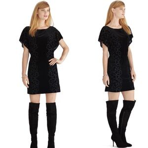 White House Black Market Black Velvet Blouson S